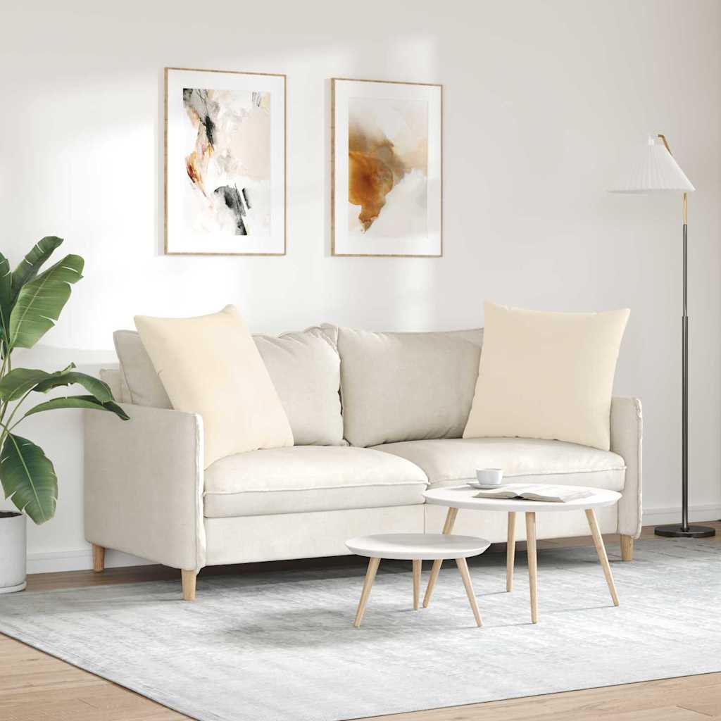 Cuscini da Divano 2 pcs Beige 60 x 60 cm Tessuto | homemem39