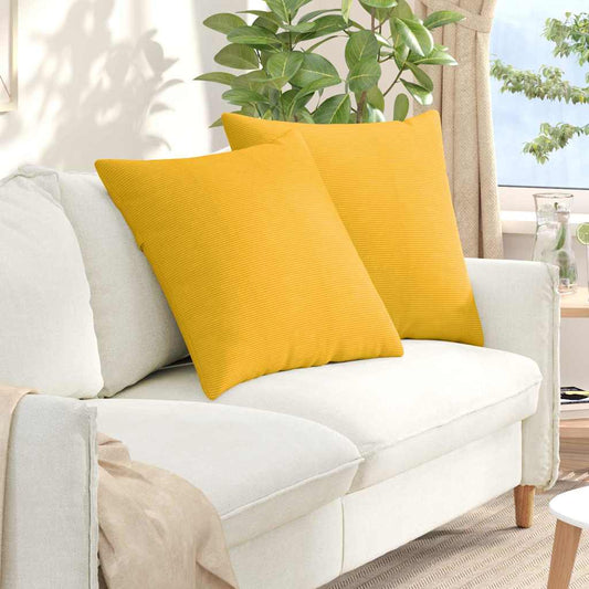 Cuscini da Divano 2 pcs Giallo Chiaro 60 x 60 cm | homemem39