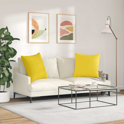 Cuscini da Divano 2 pcs Giallo Chiaro 80 x 80 cm Tessuto | homemem39