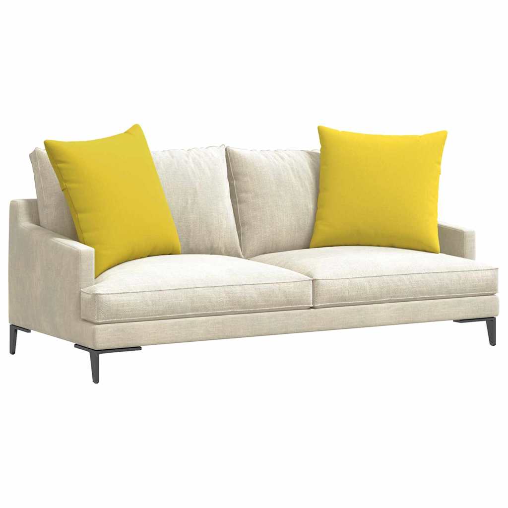 Cuscini da Divano 2 pcs Giallo Chiaro 80 x 80 cm Tessuto | homemem39