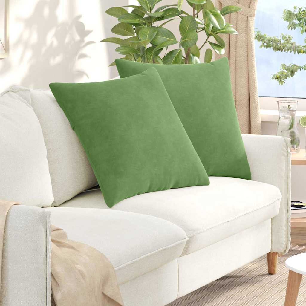 Cuscini da Divano 2 pcs Verde chiaro 80 x 80 cm | homemem39