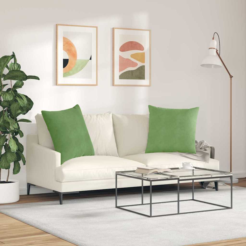 Cuscini da Divano 2 pcs Verde chiaro 80 x 80 cm | homemem39