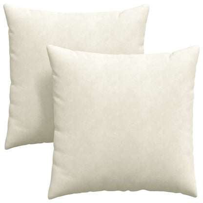 Cuscini da Divano 2 pcs Crema 80 x 80 cm Tessuto in Cords