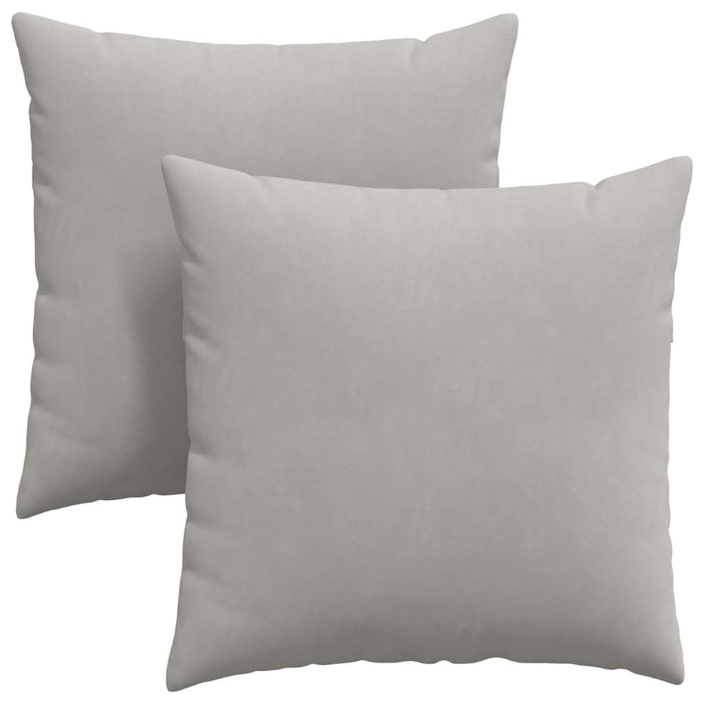 Cuscini da Divano 2 pcs Grigio chiaro 80 x 80 cm Tessuto | homemem39