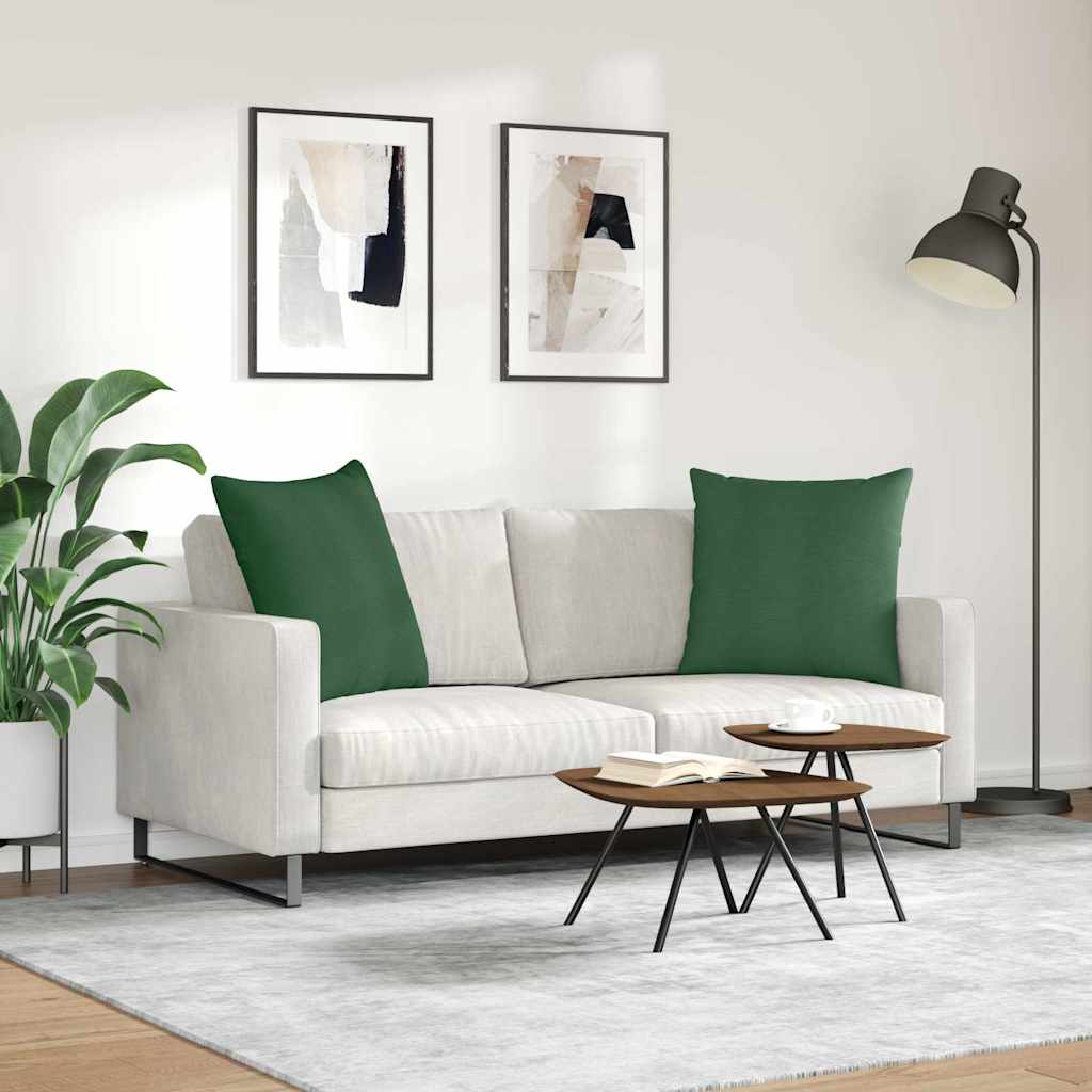 Cuscini da Divano 2 pcs Verde Scuro 80 x 80 cm Tessuto in Cords | homemem39