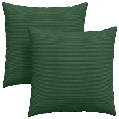 Cuscini da Divano 2 pcs Verde Scuro 80 x 80 cm Tessuto in Cords | homemem39