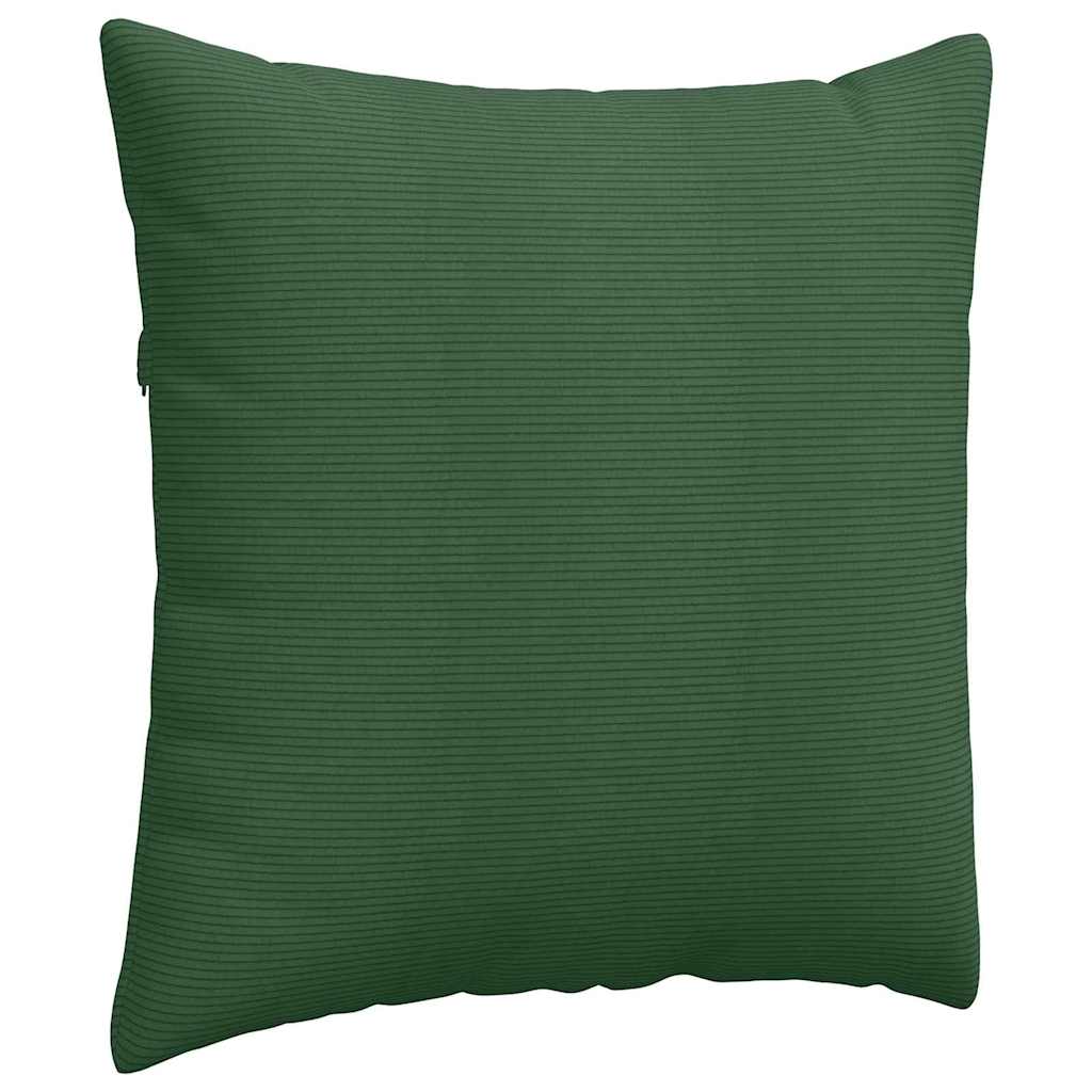 Cuscini da Divano 2 pcs Verde Scuro 80 x 80 cm Tessuto in Cords | homemem39