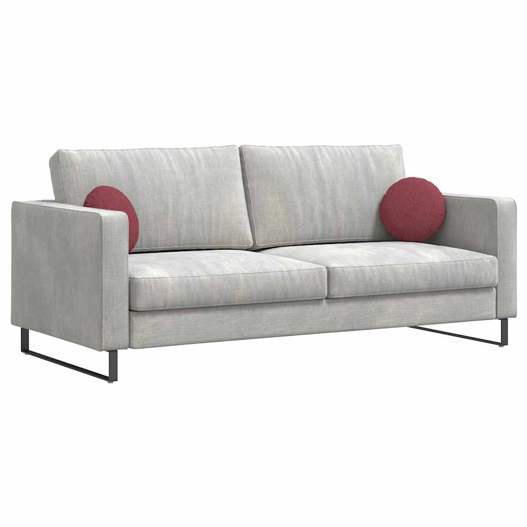 Cuscini per Seduta 2 pcs Rosso Vino Ø30 x 13 cm Tessuto | homemem39