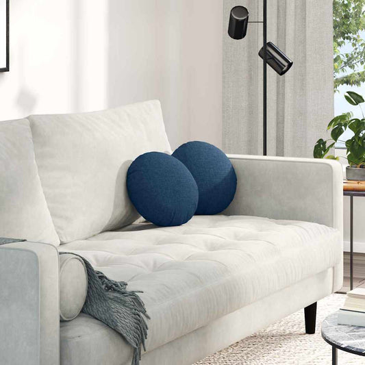 Cuscini per Seduta 2 pcs Blu Ø30 x 13 cm Tessuto | homemem39