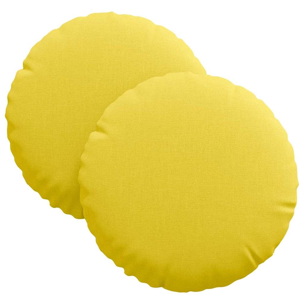 Cuscini per Seduta 2 pcs Giallo Chiaro Ø30 x 13 cm Tessuto | homemem39