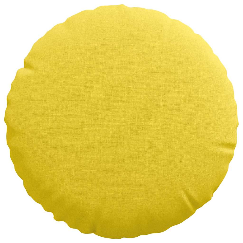 Cuscini per Seduta 2 pcs Giallo Chiaro Ø30 x 13 cm Tessuto | homemem39