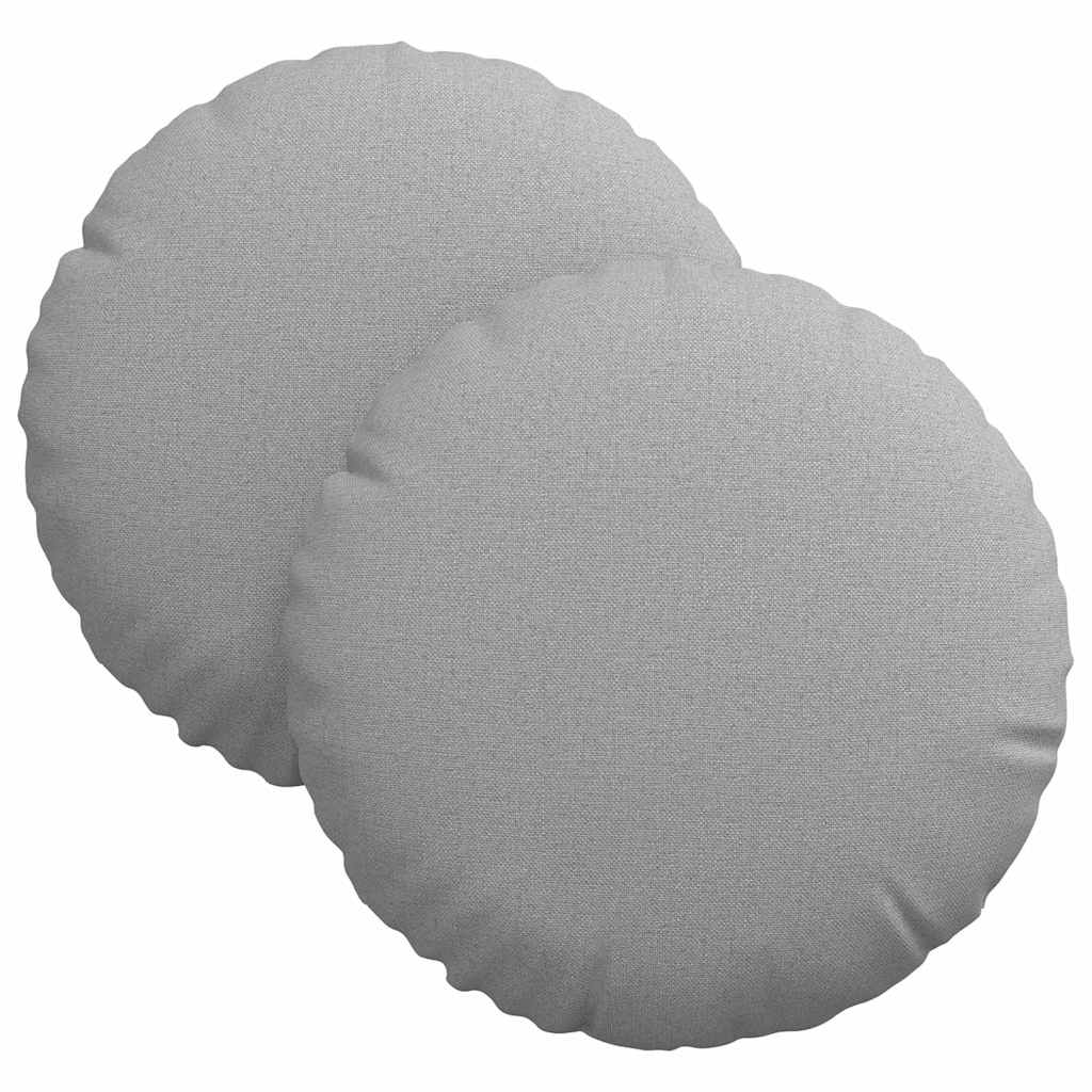 Cuscini per Seduta 2 pcs Grigio Nuvola Ø30 x 13 cm Tessuto | homemem39