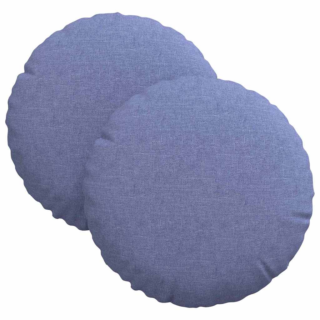 Cuscini per Seduta 2 pcs Blu jeans Ø30 x 13 cm Tessuto | homemem39
