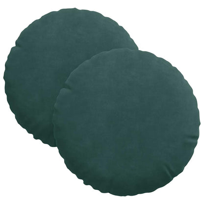 Cuscini per Seduta 2 pcs Verde Scuro Ø30 x 13 cm Velluto | homemem39