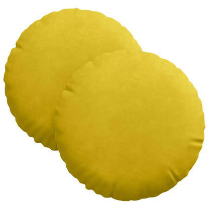 Cuscini per Seduta 2 pcs Giallo Ø30 x 13 cm Velluto
