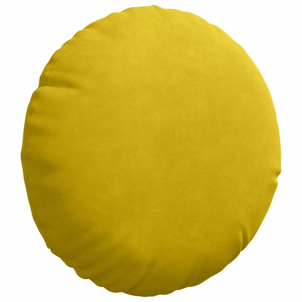 Cuscini per Seduta 2 pcs Giallo Ø30 x 13 cm Velluto | homemem39