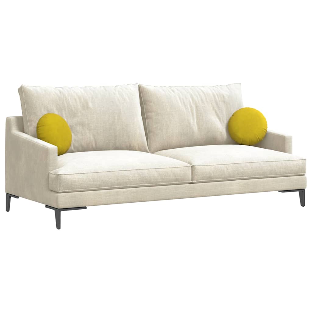 Cuscini per Seduta 2 pcs Giallo Ø30 x 13 cm Velluto | homemem39