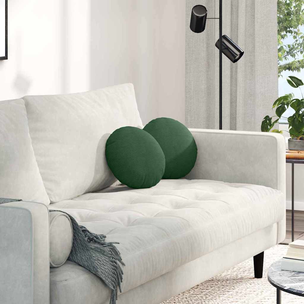 Cuscini per Seduta 2 pcs Verde Scuro Ø30 x 13 cm | homemem39