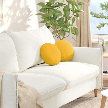 Cuscini per Seduta 2 pcs Giallo Chiaro Ø30 x 13 cm | homemem39