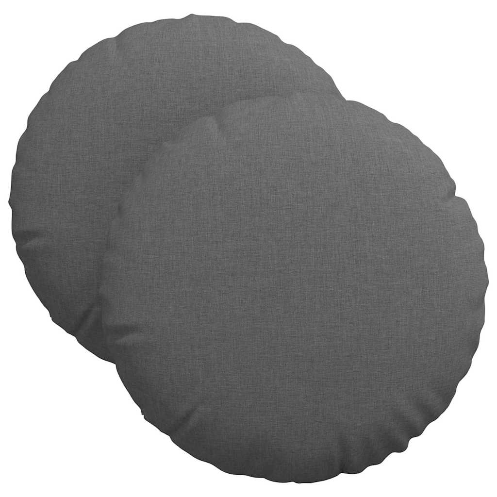 Cuscini per Seduta 2 pcs Grigio scuro Ø40 x 13 cm Tessuto
