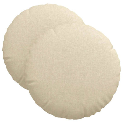 Cuscini per Seduta 2 pcs Crema Ø40 x 13 cm Tessuto | homemem39