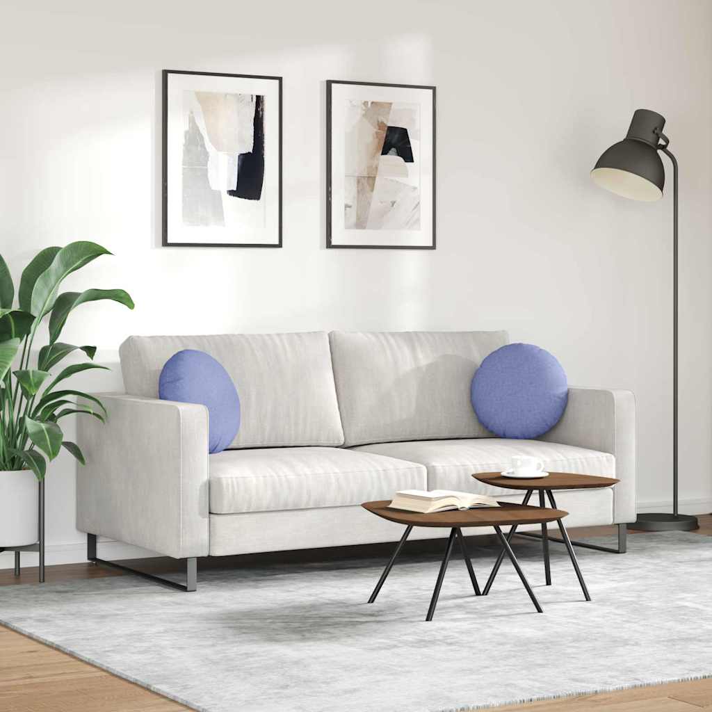 Cuscini per Seduta 2 pcs Blu jeans Ø40 x 13 cm Tessuto | homemem39