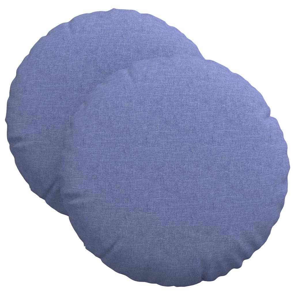 Cuscini per Seduta 2 pcs Blu jeans Ø40 x 13 cm Tessuto | homemem39