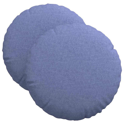 Cuscini per Seduta 2 pcs Blu jeans Ø40 x 13 cm Tessuto | homemem39