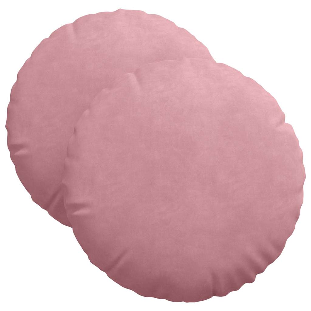 Cuscini per Seduta 2 pcs Rosa Ø 40 x 13 cm Velluto | homemem39