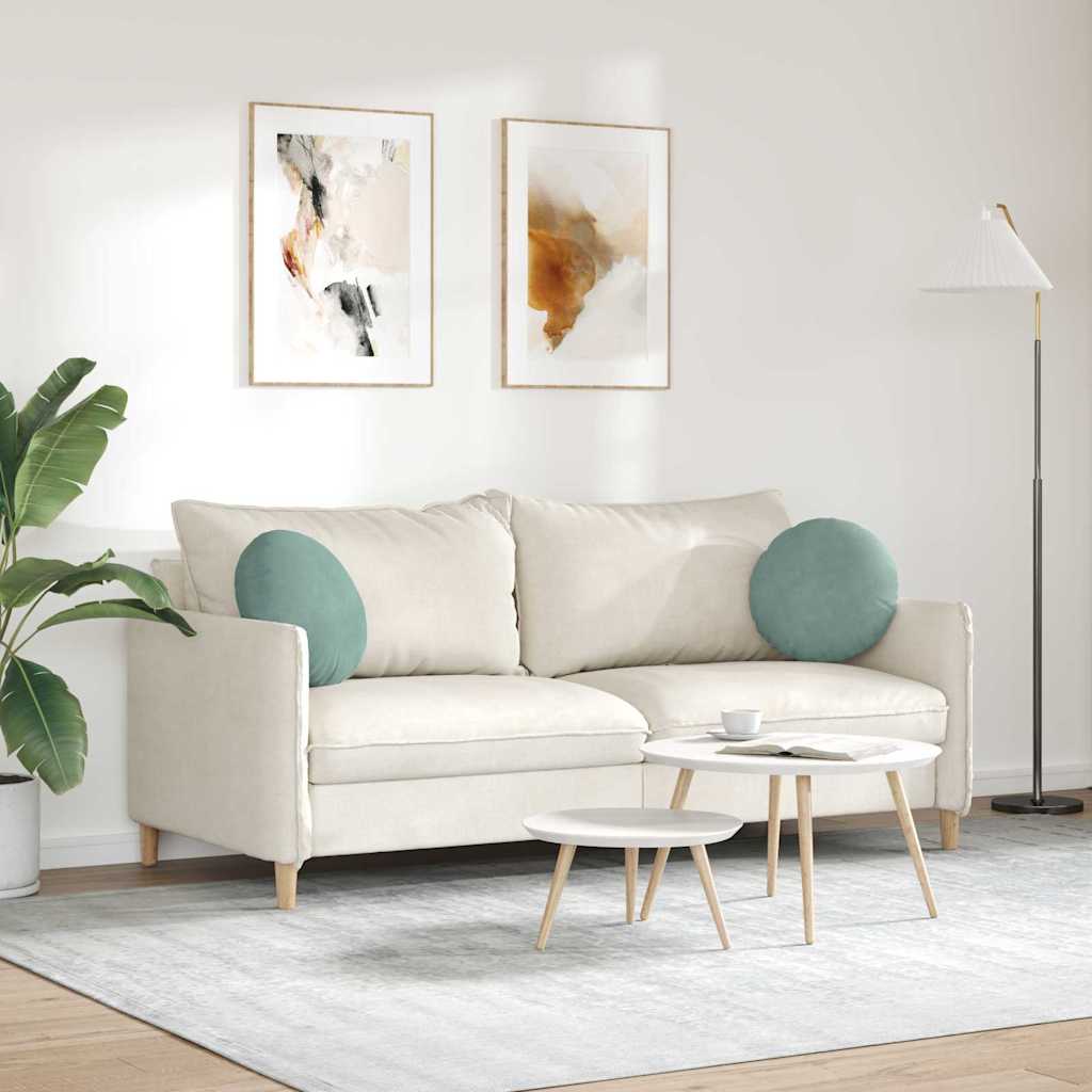 Cuscini per Seduta 2 pcs Verde Mare Ø 40 x 13 cm Velluto | homemem39