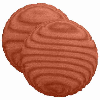 Cuscini per Seduta 2 pcs Rosso Arancio Ø 40 cm Tessuto in Cords | homemem39