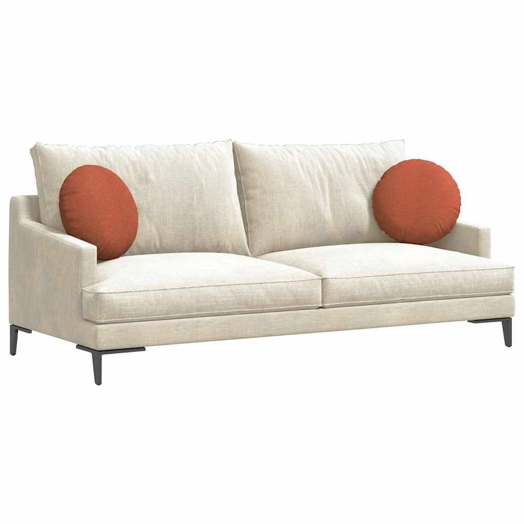 Cuscini per Seduta 2 pcs Rosso Arancio Ø 40 cm Tessuto in Cords