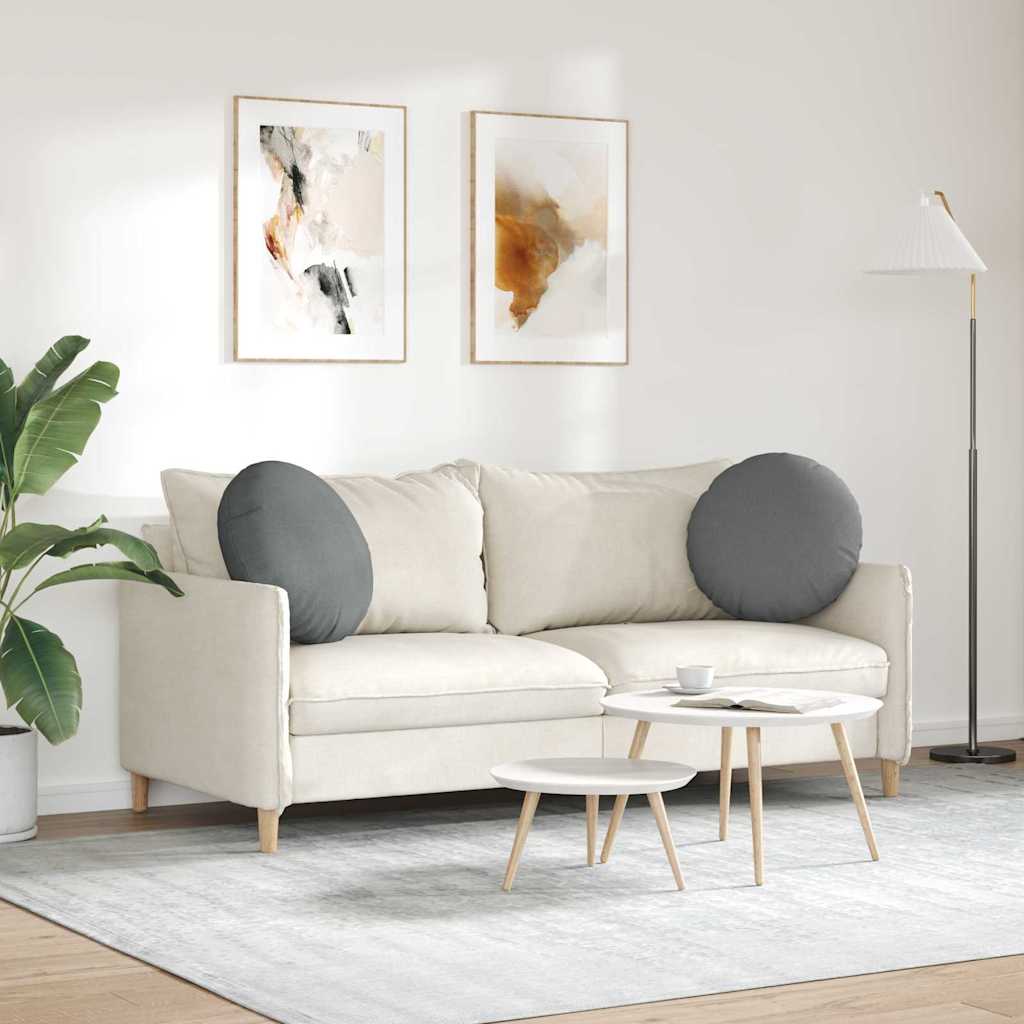 Cuscini per Seduta 2 pcs Grigio scuro Ø50 x 19 cm Tessuto | homemem39