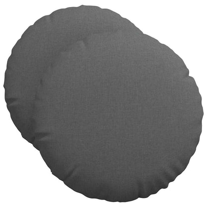 Cuscini per Seduta 2 pcs Grigio scuro Ø50 x 19 cm Tessuto | homemem39
