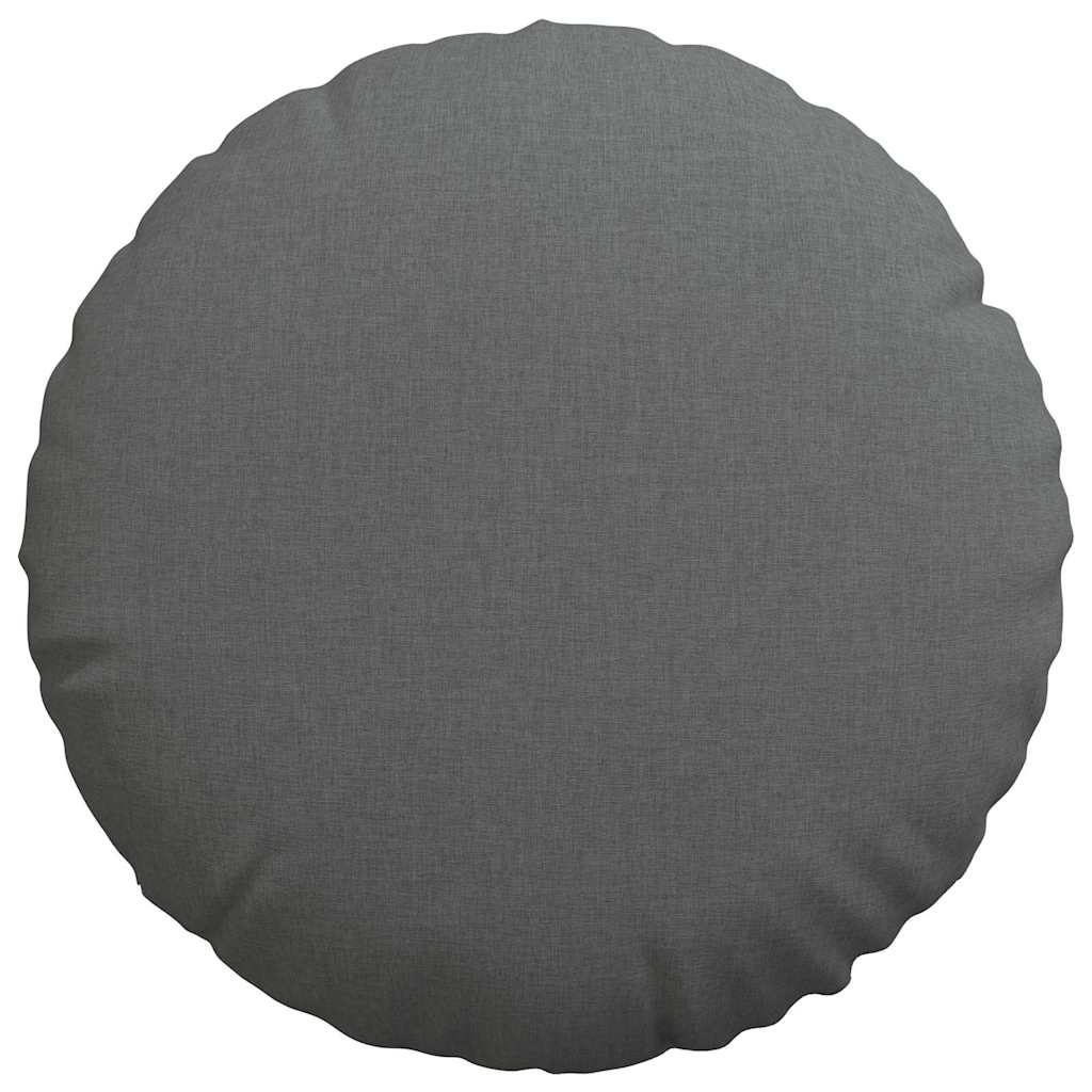 Cuscini per Seduta 2 pcs Grigio scuro Ø50 x 19 cm Tessuto