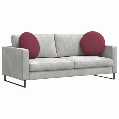 Cuscini per Seduta 2 pcs Rosso Vino Ø50 x 19 cm Tessuto | homemem39
