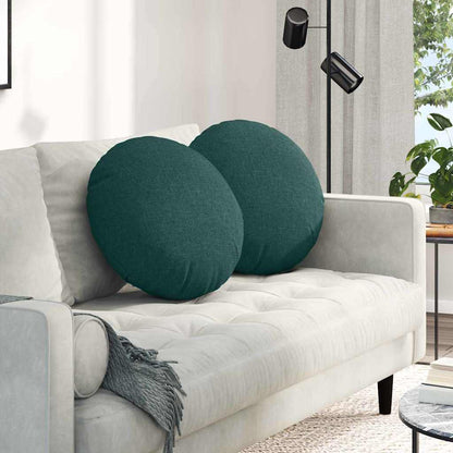 Cuscini per Seduta 2 pcs Verde Scuro Ø50 x 19 cm Tessuto | homemem39