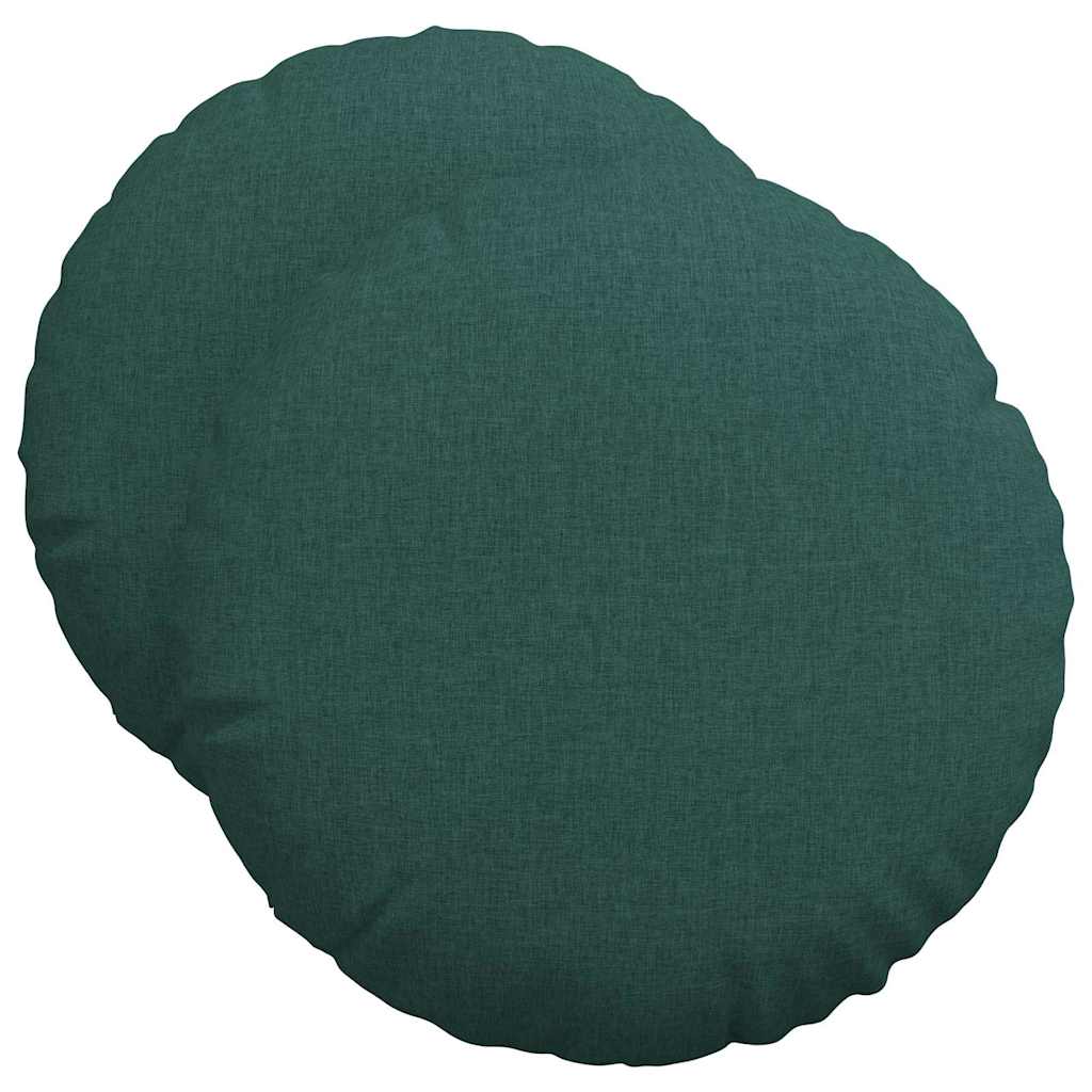 Cuscini per Seduta 2 pcs Verde Scuro Ø50 x 19 cm Tessuto | homemem39
