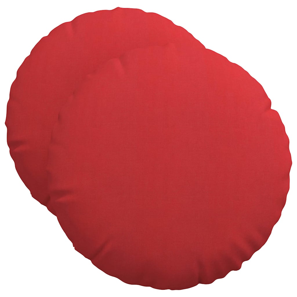 Cuscini per Seduta 2 pcs Rosso Ø50 x 19 cm Tessuto | homemem39