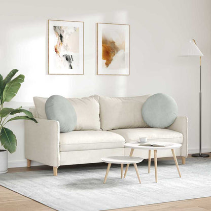 Cuscini per Seduta 2 pcs Grigio chiaro Ø50 x 19 cm Velluto | homemem39