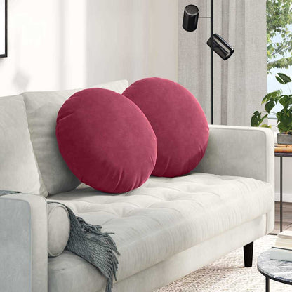 Cuscini per Seduta 2 pcs Rosso Vino Ø50 x 19 cm Velluto