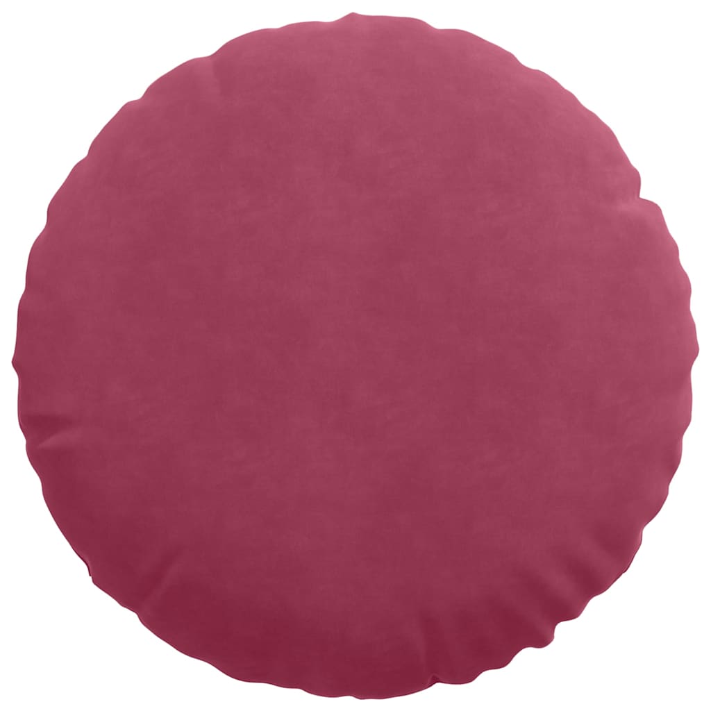 Cuscini per Seduta 2 pcs Rosso Vino Ø50 x 19 cm Velluto | homemem39