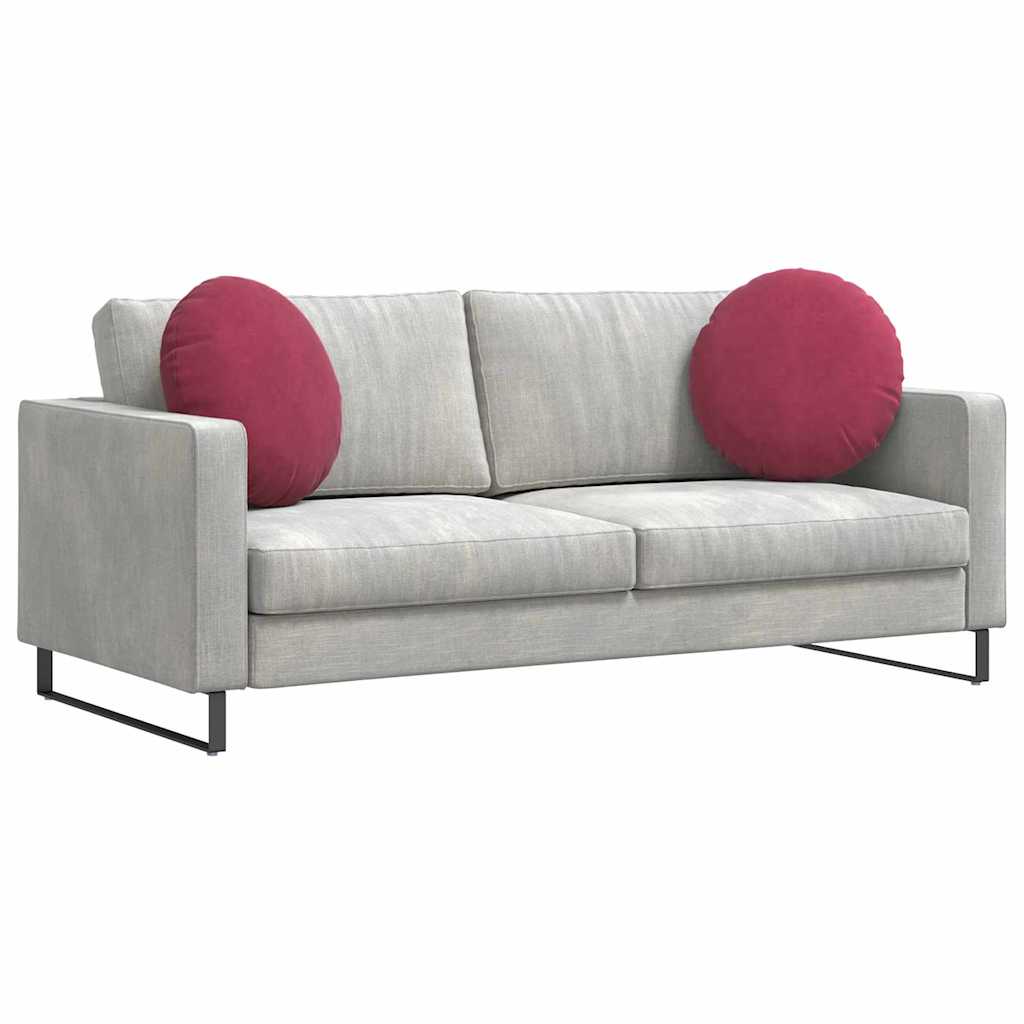 Cuscini per Seduta 2 pcs Rosso Vino Ø50 x 19 cm Velluto