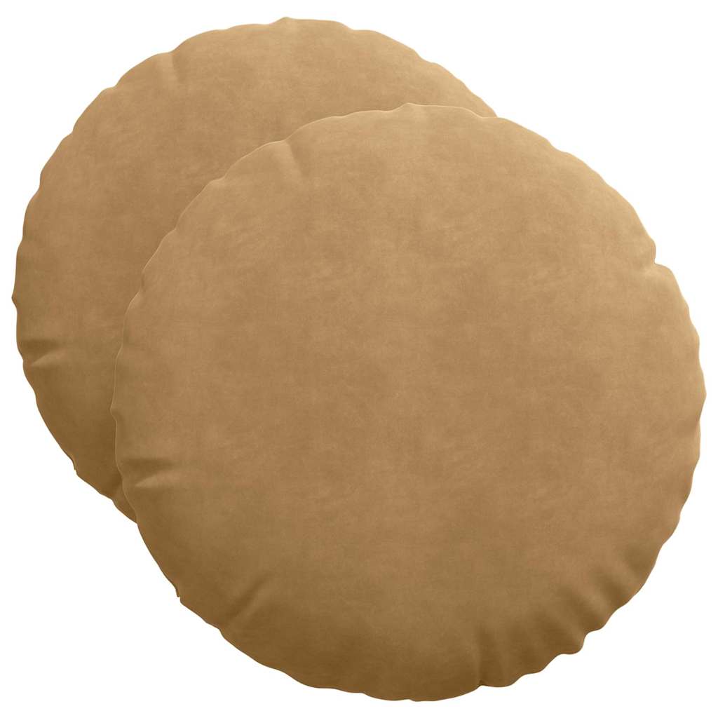 Cuscini per Seduta 2 pcs Marrone Ø50 x 19 cm Velluto | homemem39