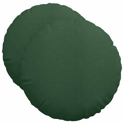 Cuscini per Seduta 2 pcs Verde Scuro Ø50 x 19 cm