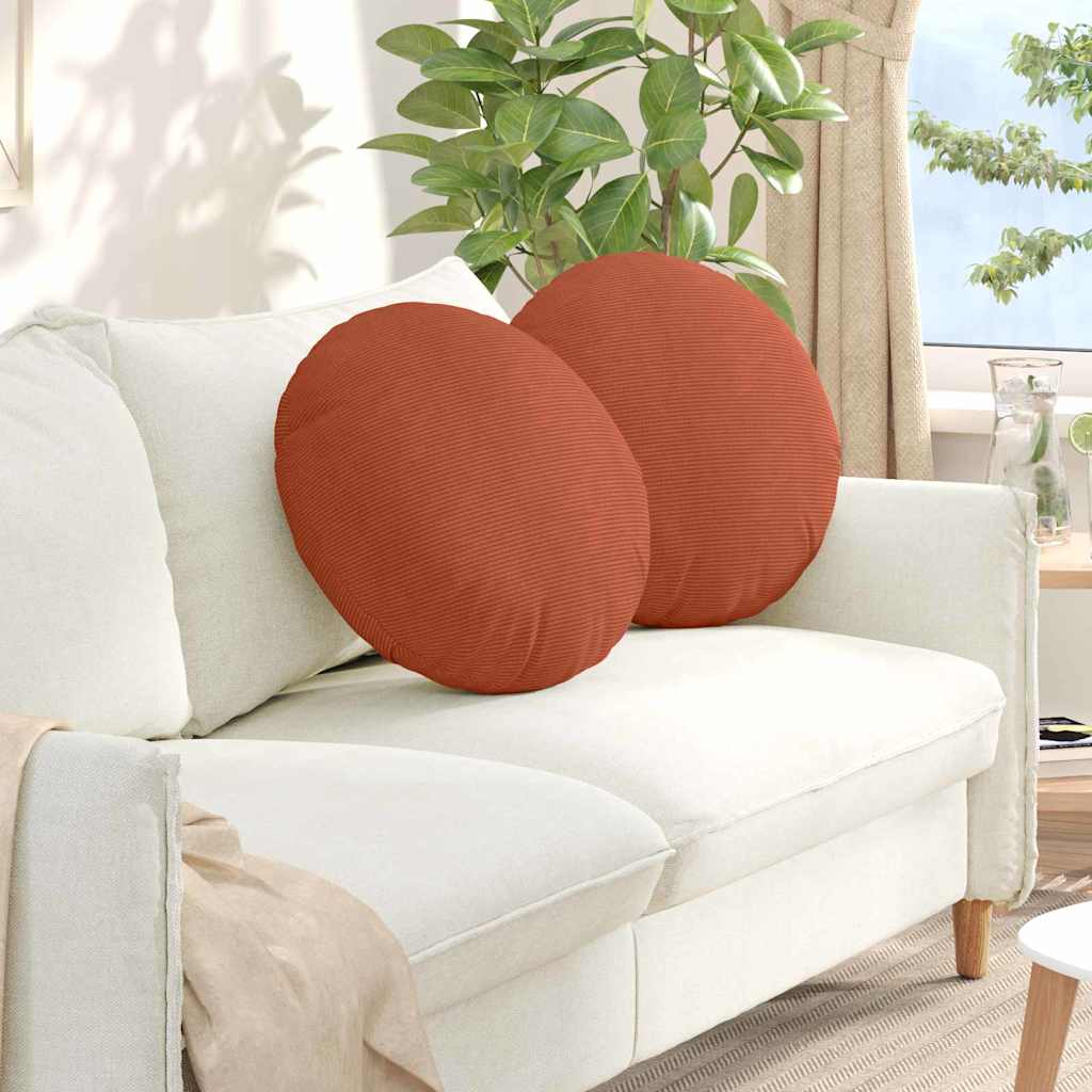 Cuscini per Seduta 2 pcs Rosso Arancio Ø50 x 19 cm | homemem39