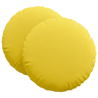 Cuscini per Seduta 2 pcs Giallo Chiaro Ø60 x 21 cm Tessuto | homemem39