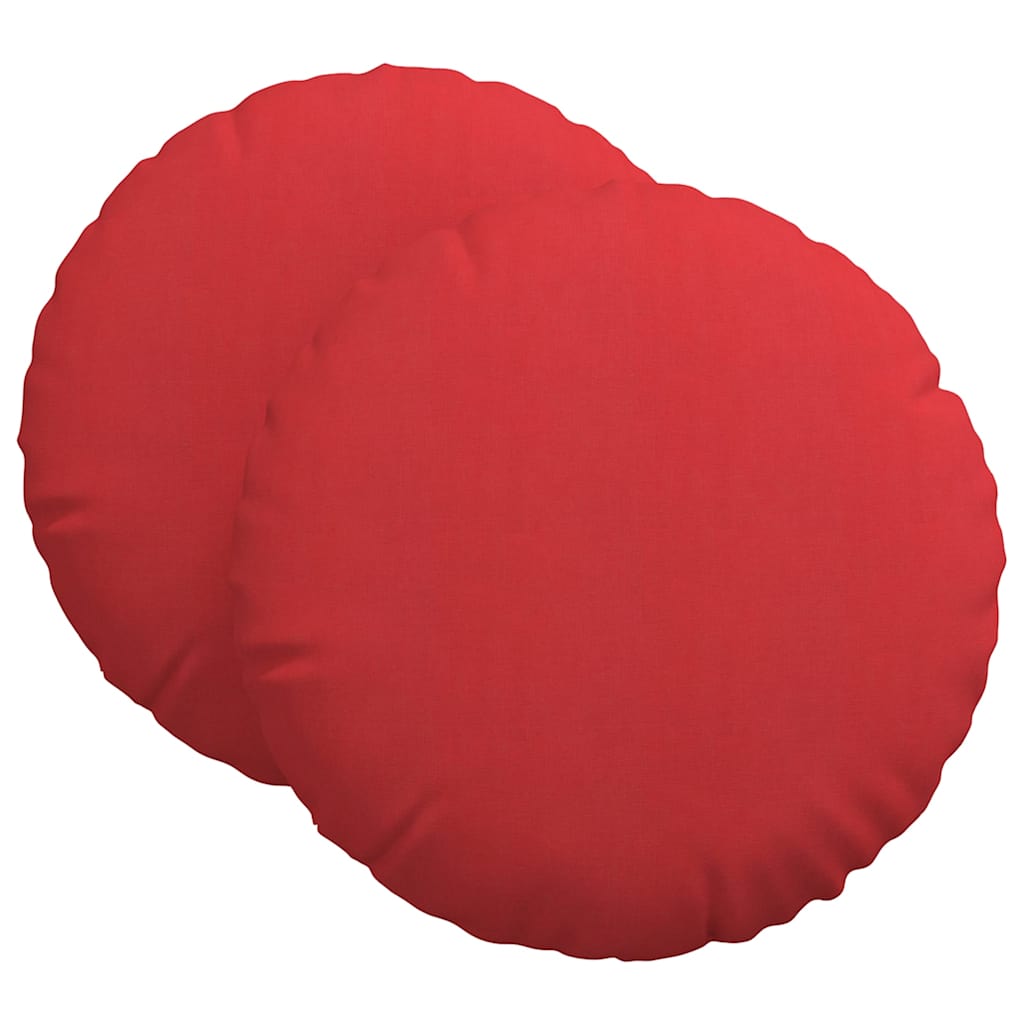Cuscini per Seduta 2 pcs Rosso Ø60 x 21 cm Tessuto | homemem39