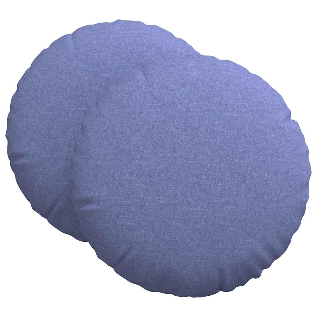 Cuscini per Seduta 2 pcs Blu jeans Ø60 x 21 cm Tessuto