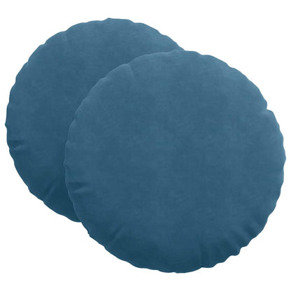 Cuscini per Seduta 2 pcs Blu Ø60 x 21 cm Velluto | homemem39